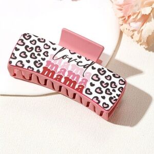 Pink Heart Loved Mama Hair Clip